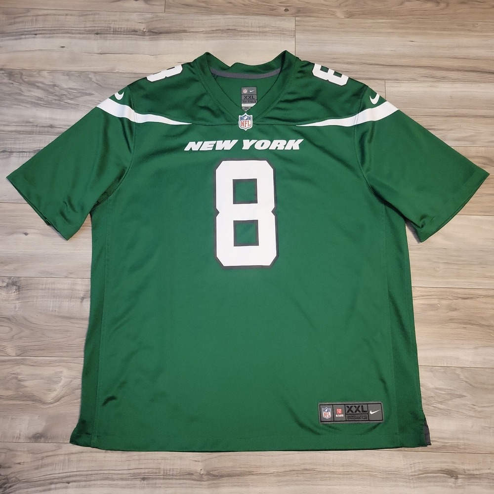 New York Jets Elijah Moore Jersey #8 Mens XXL Green White NFL Nike On Field
